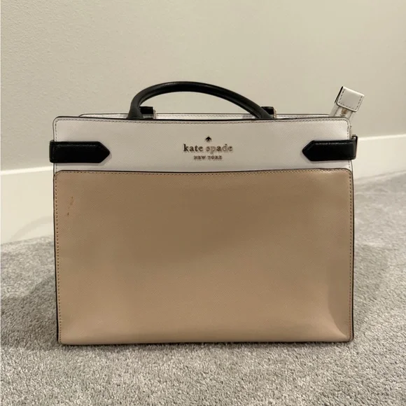 kate spade Cream and Black medium laptop/tote bag - Picture 1 of 4
